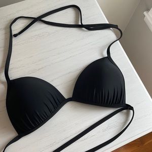 Aerie black triangle bikini top push up